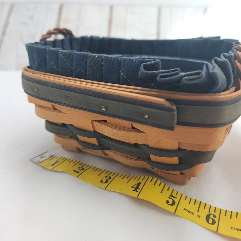 Longaberger Blue 1999 Edition Leather Handle Collectors Club Renewal Basket